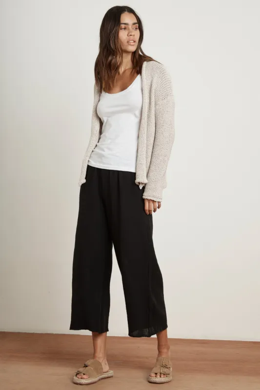 JAZ TEXTURED TAPE YARN CARDIGAN IN PUTTY sold by Velvet Tees