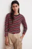 ARTY KNIT STRIPE CREW NECK TOP IN MULTI sold by Velvet Tees