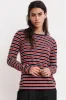 ARTY KNIT STRIPE CREW NECK TOP IN MULTI sold by Velvet Tees