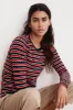 ARTY KNIT STRIPE CREW NECK TOP IN MULTI sold by Velvet Tees