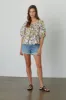 ZOEY PRINTED BOHO TOP IN LILYPAD sold by Velvet Tees