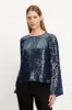 EVIE TOP IN BALTIC sold by Velvet Tees