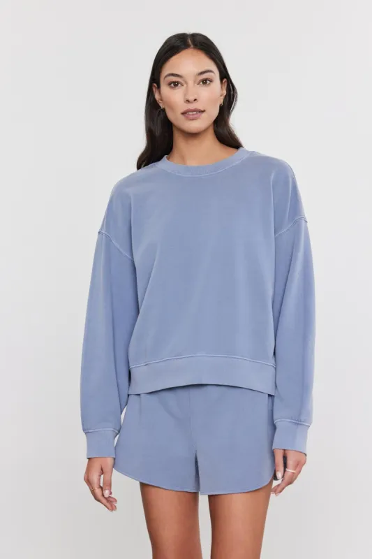 SKYLAR SWEATSHIRT IN BLUEHAZE sold by Velvet Tees
