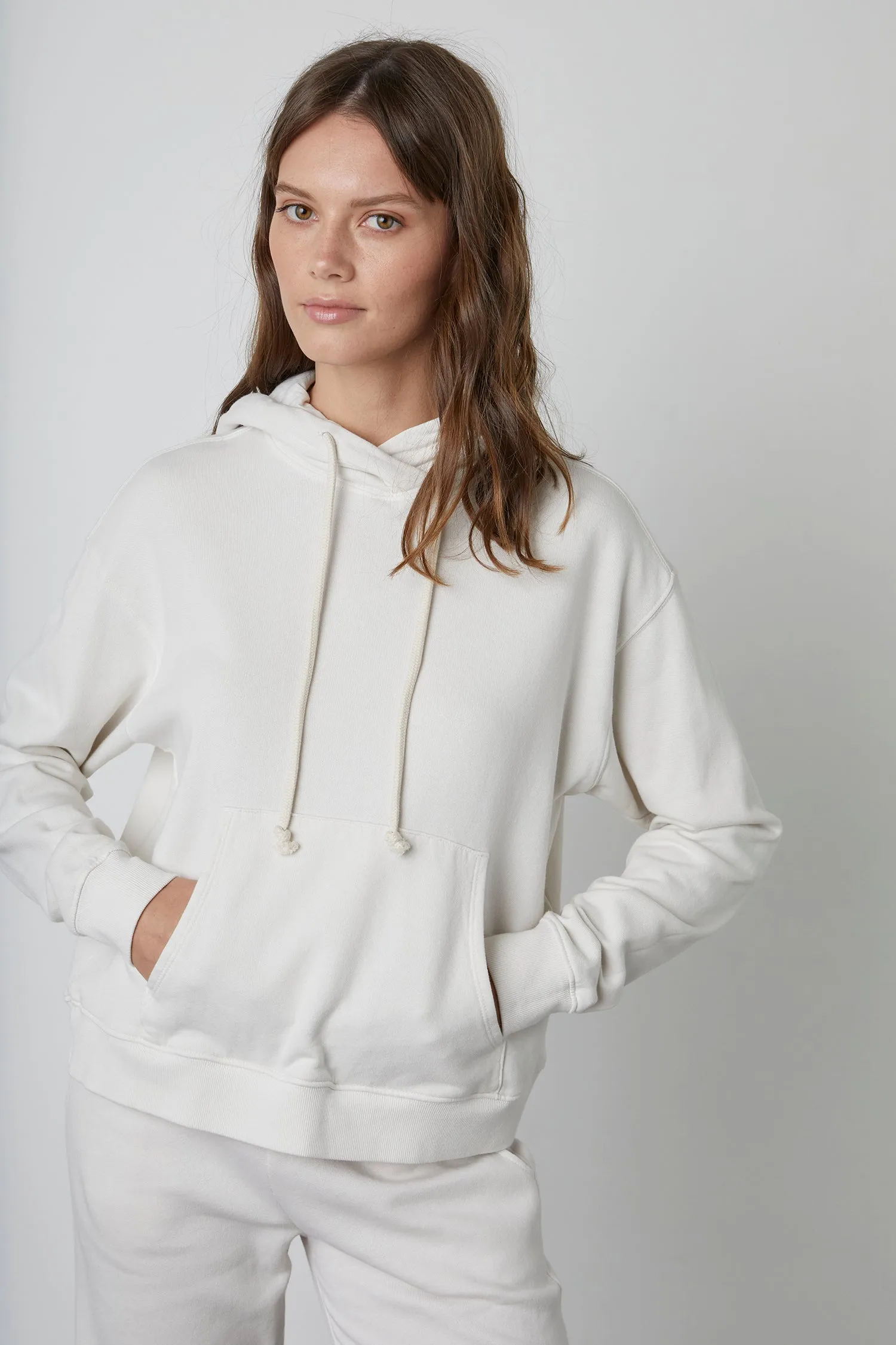 MICHELLE FLEECE HOODIE IN COCONUT sold by Velvet Tees