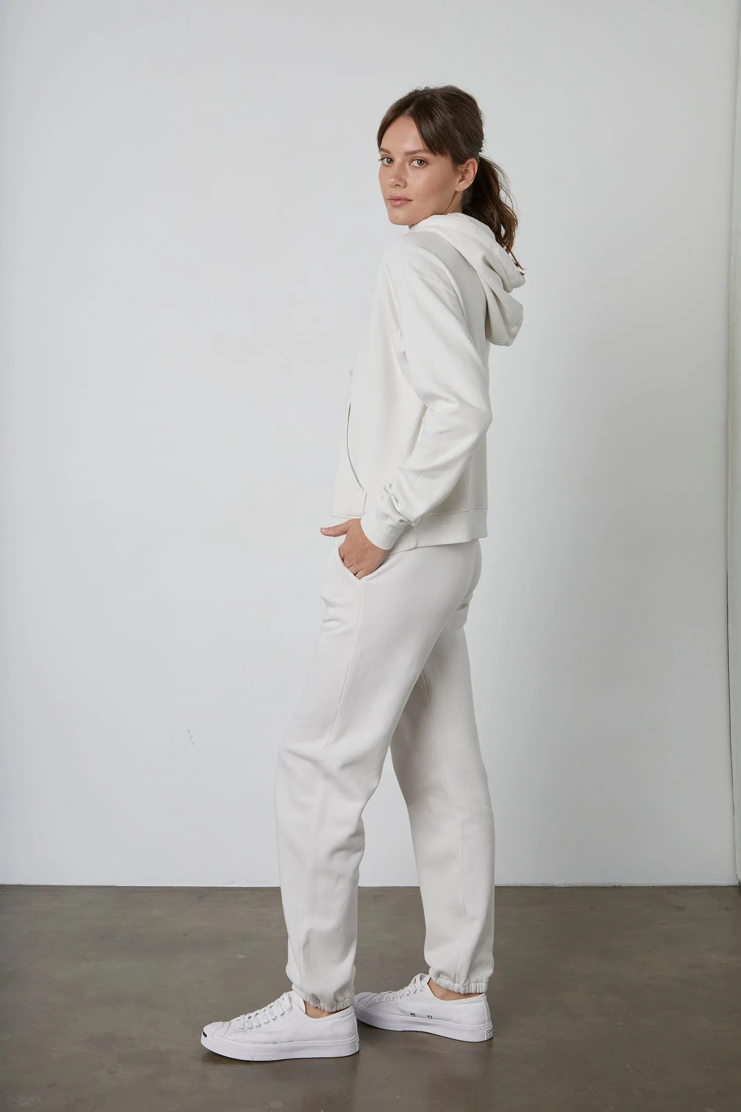 MICHELLE FLEECE HOODIE IN COCONUT sold by Velvet Tees product image thumbnail 4