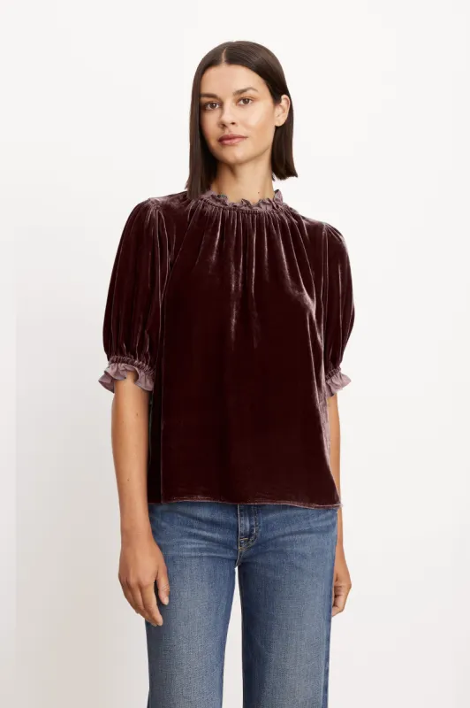 VAL TOP IN WINEBERRY sold by Velvet Tees