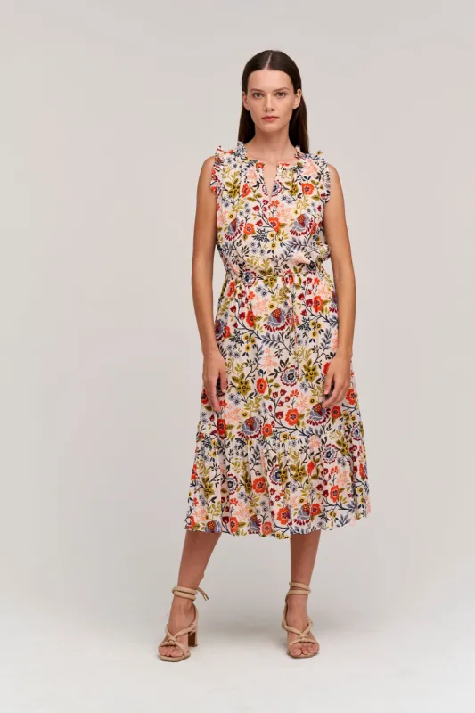 MORGAN PRINTED MIDI DRESS IN MEADOW sold by Velvet Tees