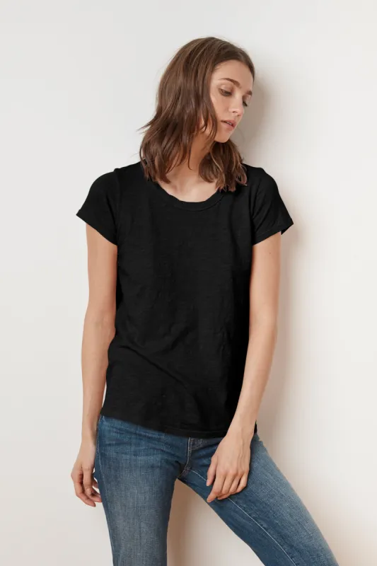 TILLY ORIGINAL SLUB SHORT SLEEVE TEE IN BLACK sold by Velvet Tees