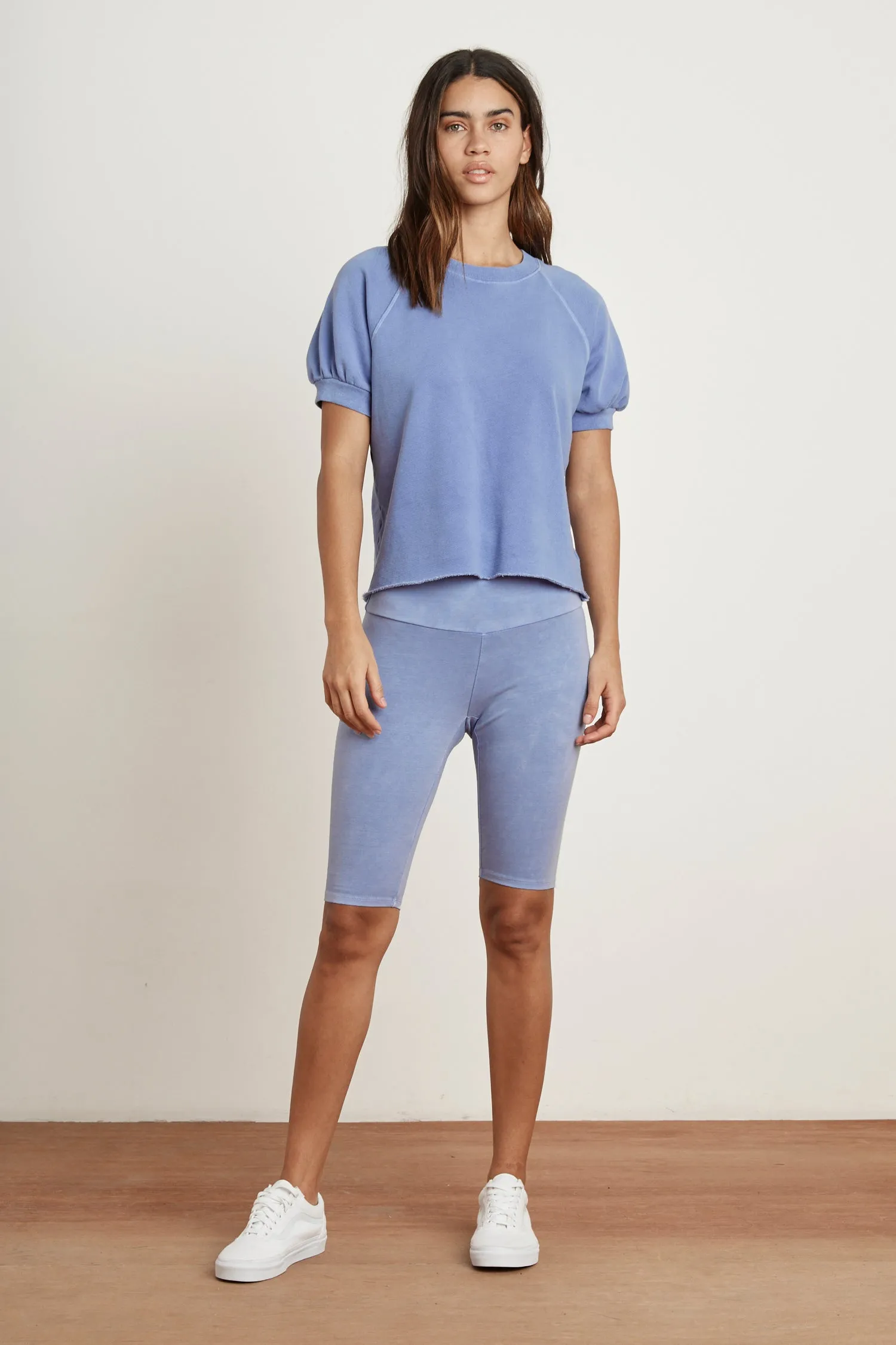 STACIA SHORT SLEEVE RAGLAN TERRY TOP IN DEWDROP sold by Velvet Tees product image thumbnail 2