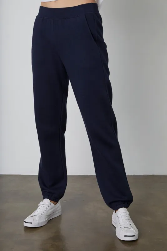 MEGAN FLEECE SWEATPANT IN NAVY sold by Velvet Tees