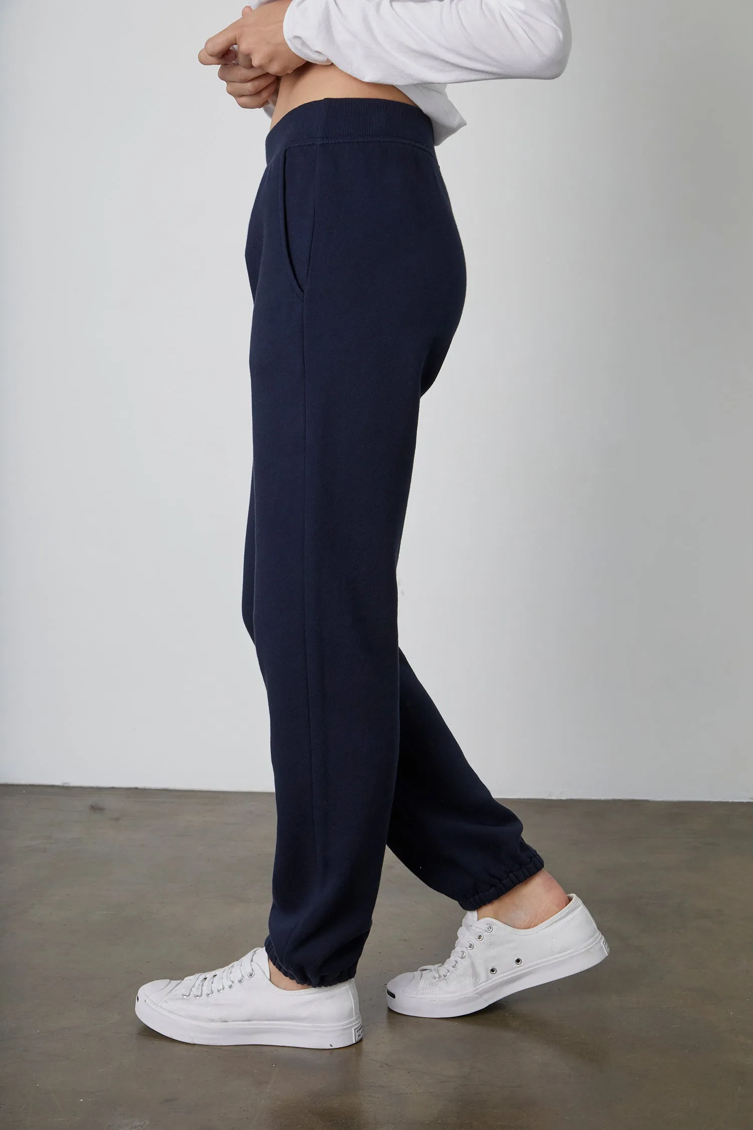 MEGAN FLEECE SWEATPANT IN NAVY sold by Velvet Tees product image thumbnail 5