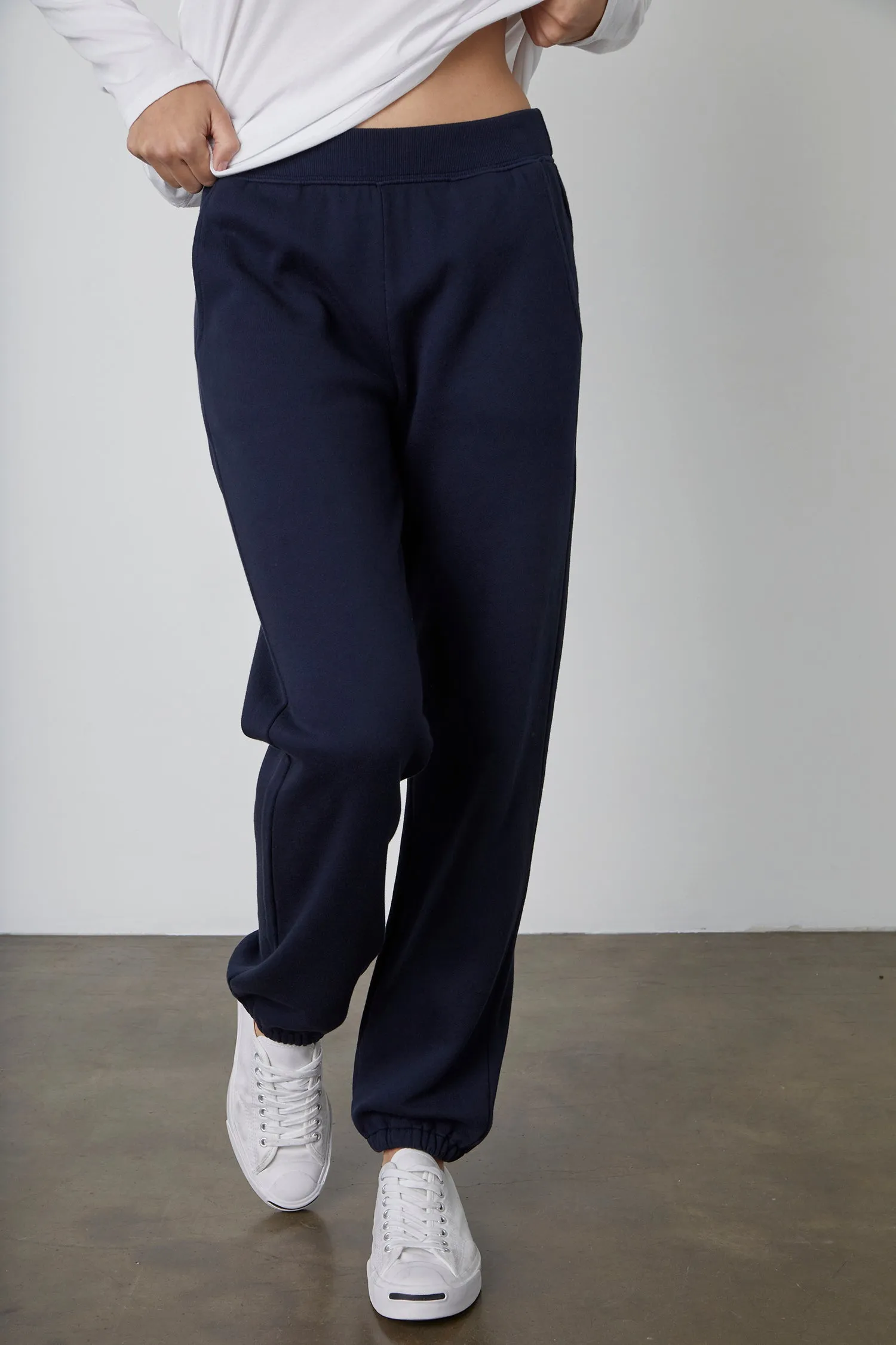 MEGAN FLEECE SWEATPANT IN NAVY sold by Velvet Tees product image thumbnail 3