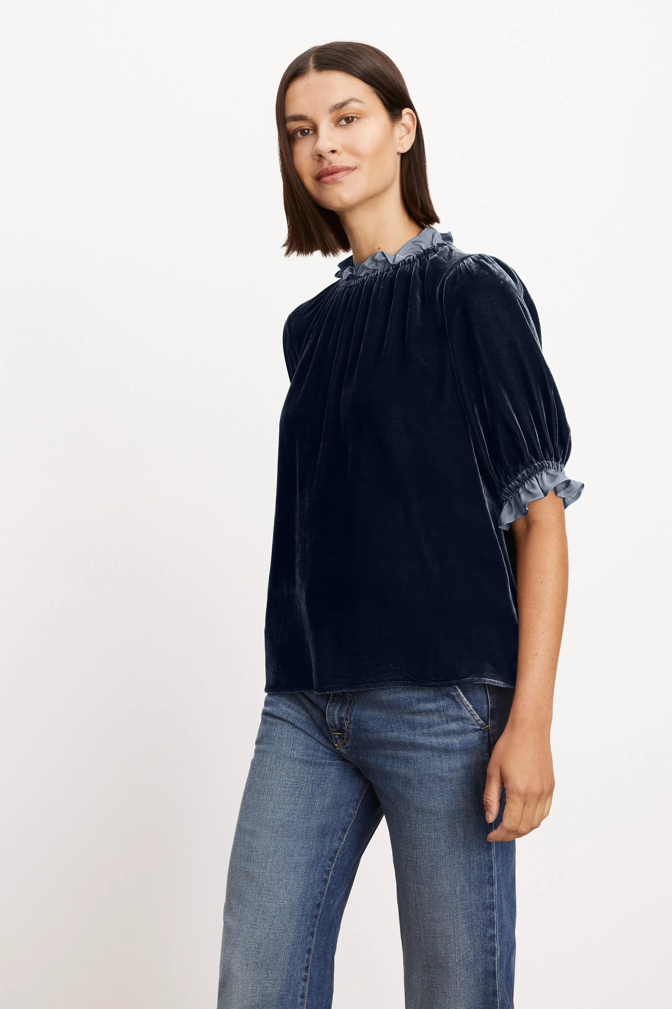 VAL TOP IN NAVY sold by Velvet Tees product image thumbnail 2