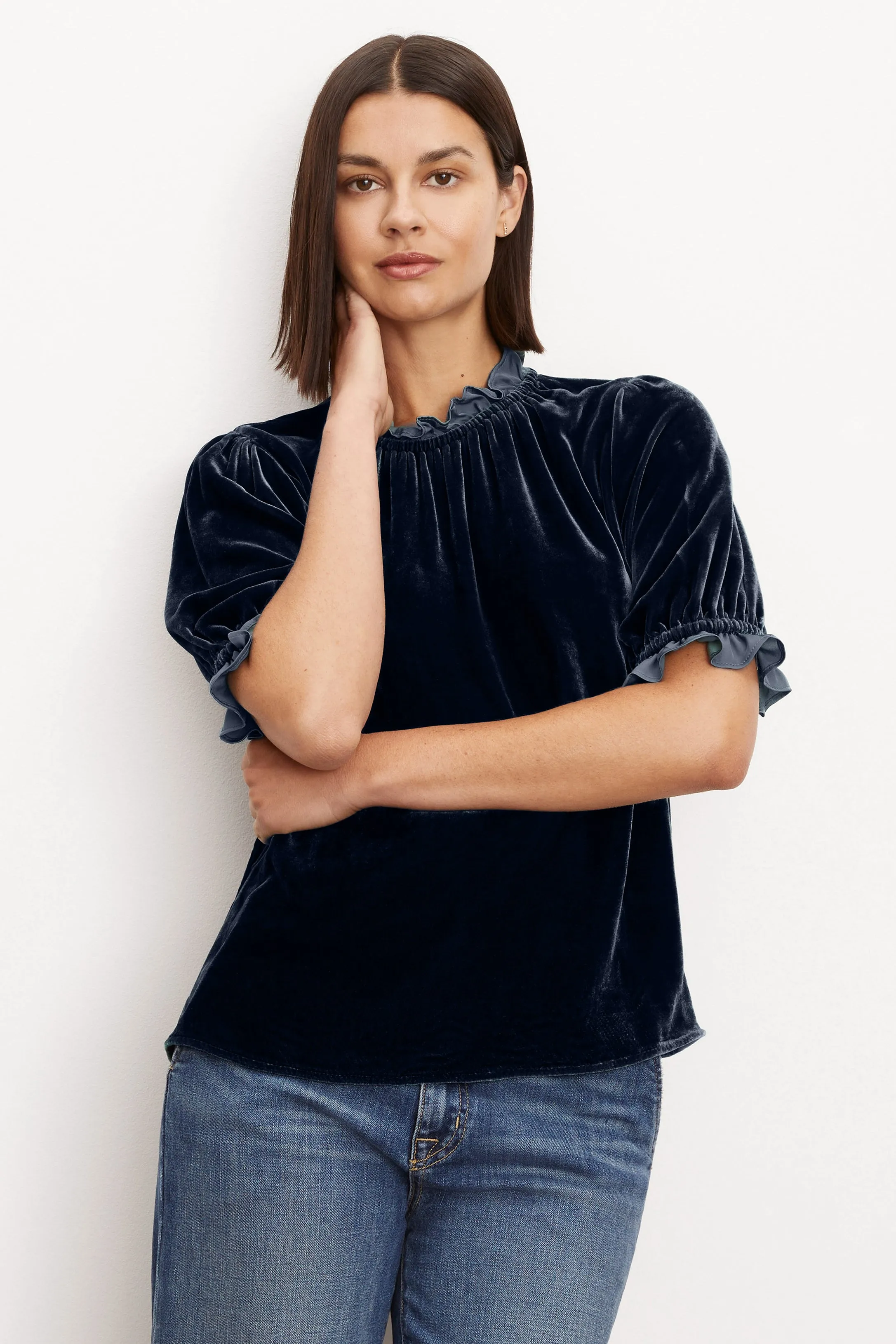 VAL TOP IN NAVY sold by Velvet Tees product image thumbnail 4
