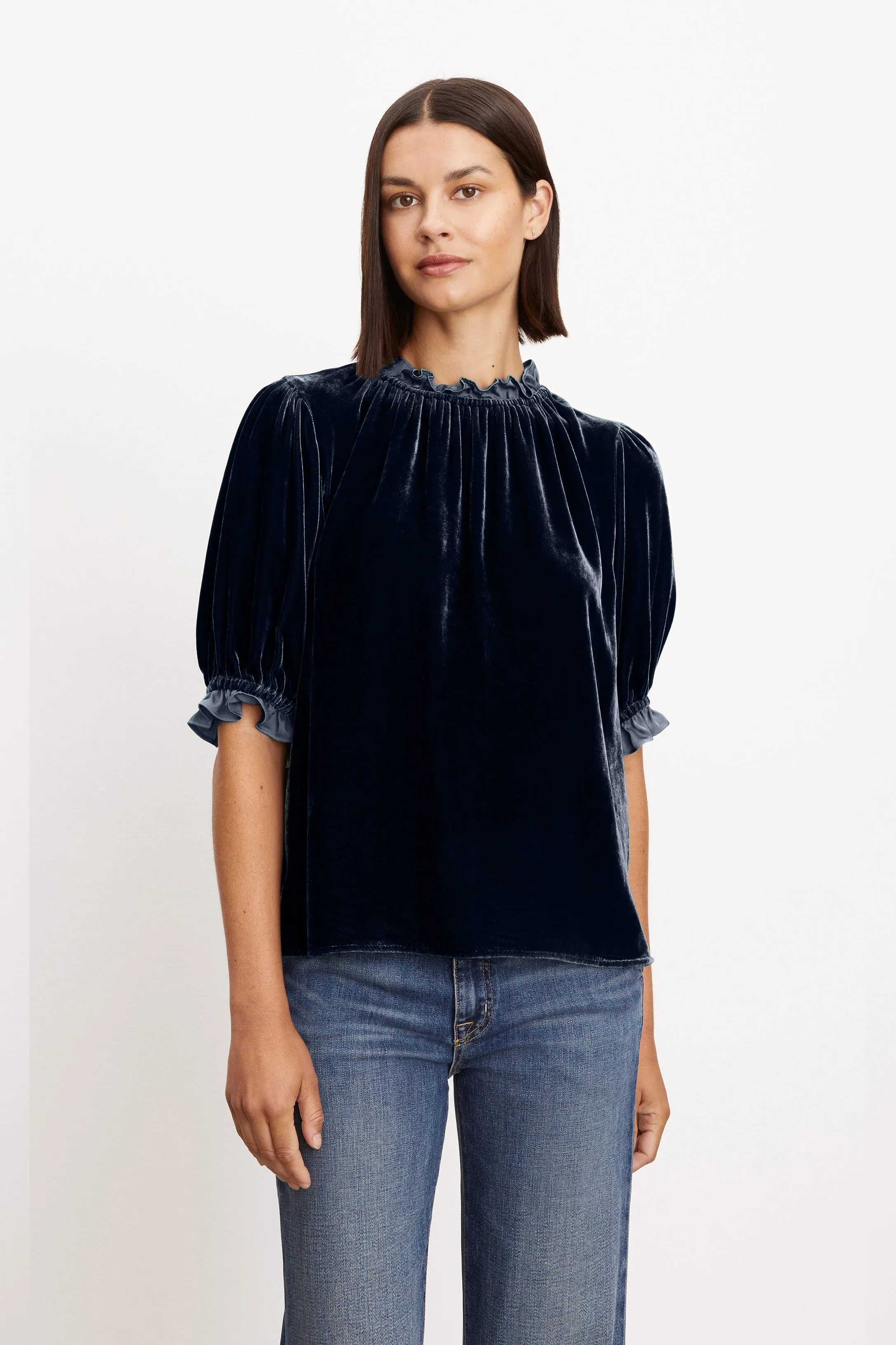 VAL TOP IN NAVY sold by Velvet Tees