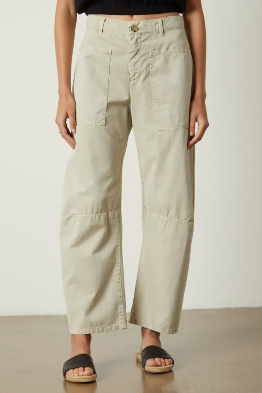 BRYLIE SANDED TWILL TROUSERS IN ANCIENT sold by Velvet Tees
