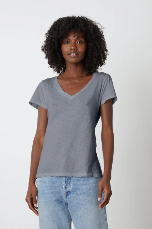 LILITH COTTON SLUB T-SHIRT IN CERAMIC sold by Velvet Tees