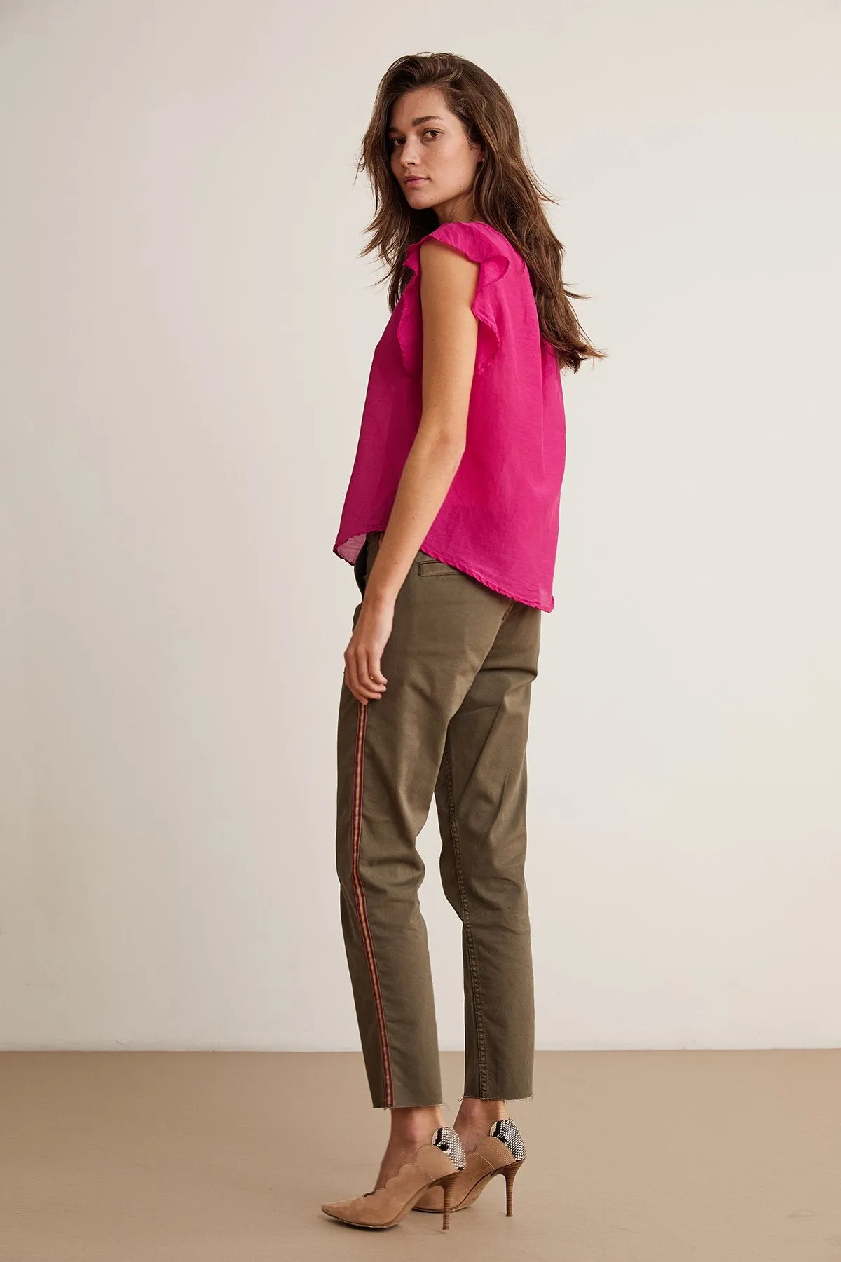 DARCIE TAPE UTILITY TROUSERS IN OLIVE sold by Velvet Tees product image thumbnail 2