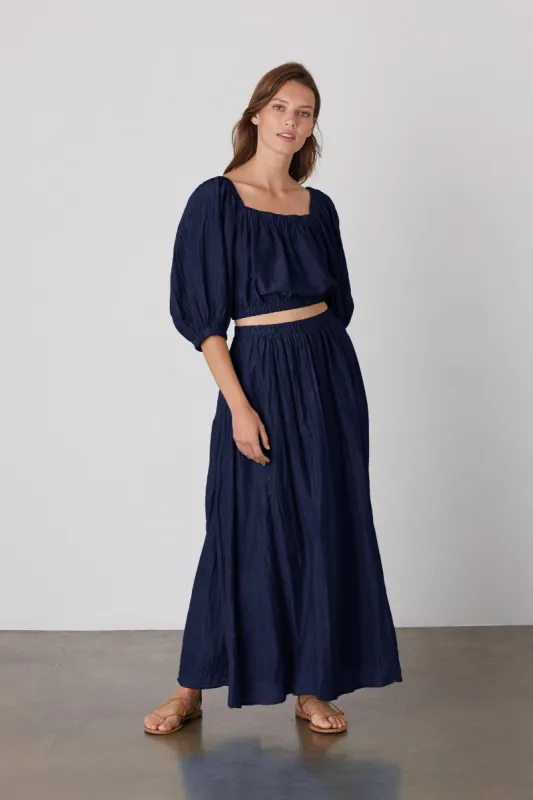 BRISTOL PUFF SLEEVE CROP TOP IN CAVERN sold by Velvet Tees