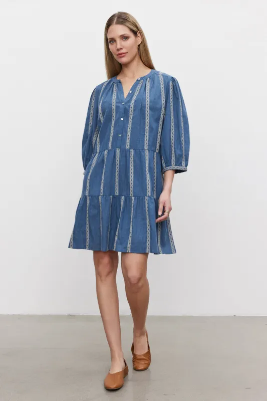 KAITLYN DRESS IN BLUE sold by Velvet Tees
