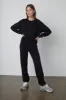 BRITNEY FLEECE SWEATSHIRT IN BLACK sold by Velvet Tees