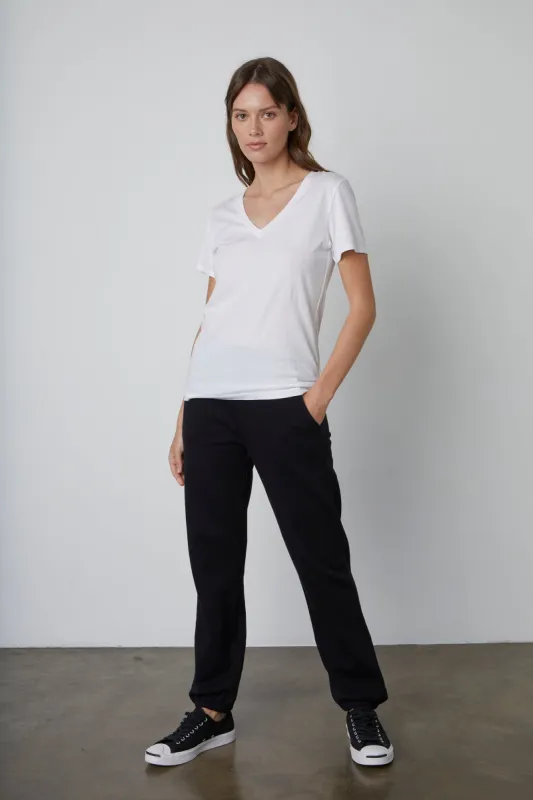 SUSAN WHISPER COTTON TEE IN WHITE sold by Velvet Tees