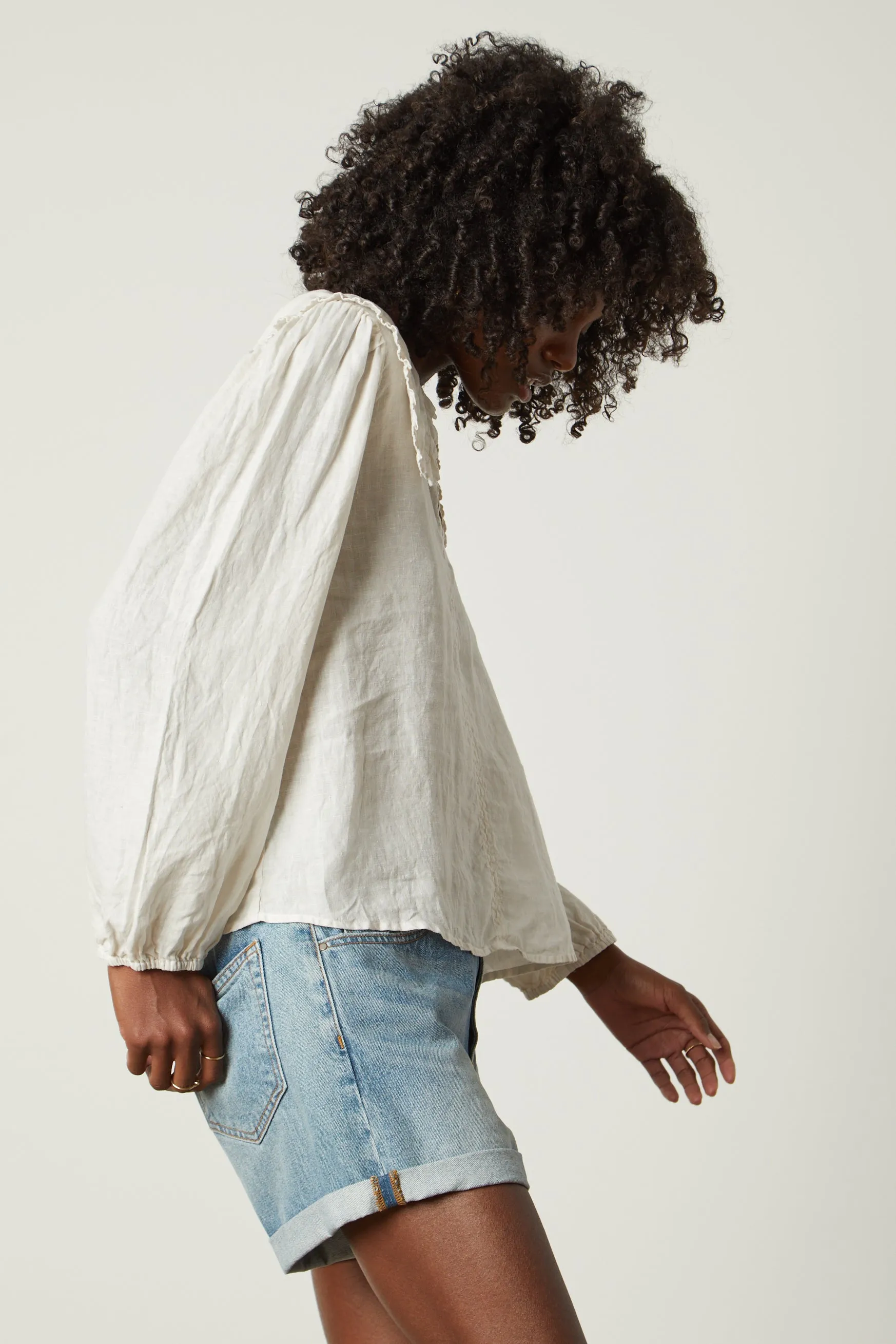 SOFIA WOVEN LINEN TOP IN BEACH sold by Velvet Tees product image thumbnail 2