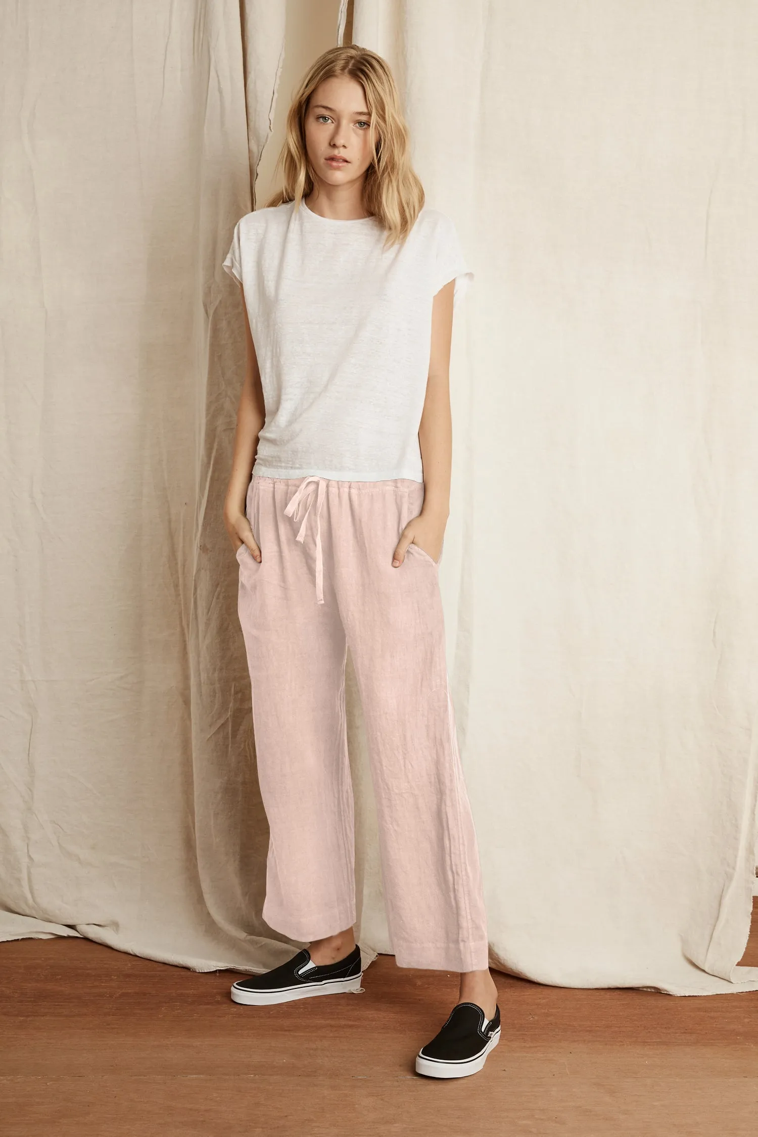 KORA WOVEN LINEN TROUSERS IN CORSET sold by Velvet Tees