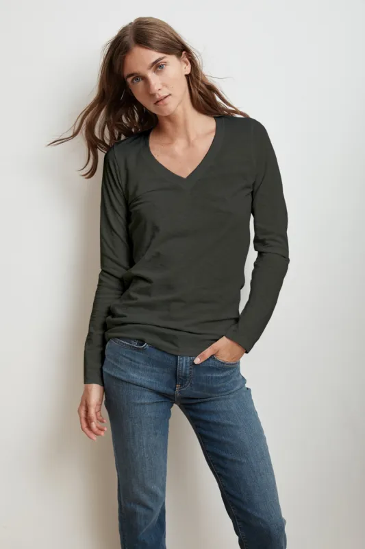 BRIDGET CITY COTTON SLUB TEE IN CIRRUS sold by Velvet Tees
