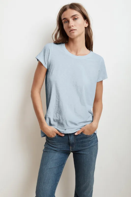 TRESSA COTTON SLUB T-SHIRT IN ANCHOR sold by Velvet Tees