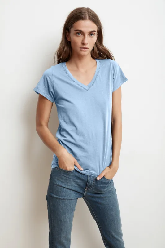 JILL COTTON SLUB T-SHIRT IN ICE sold by Velvet Tees