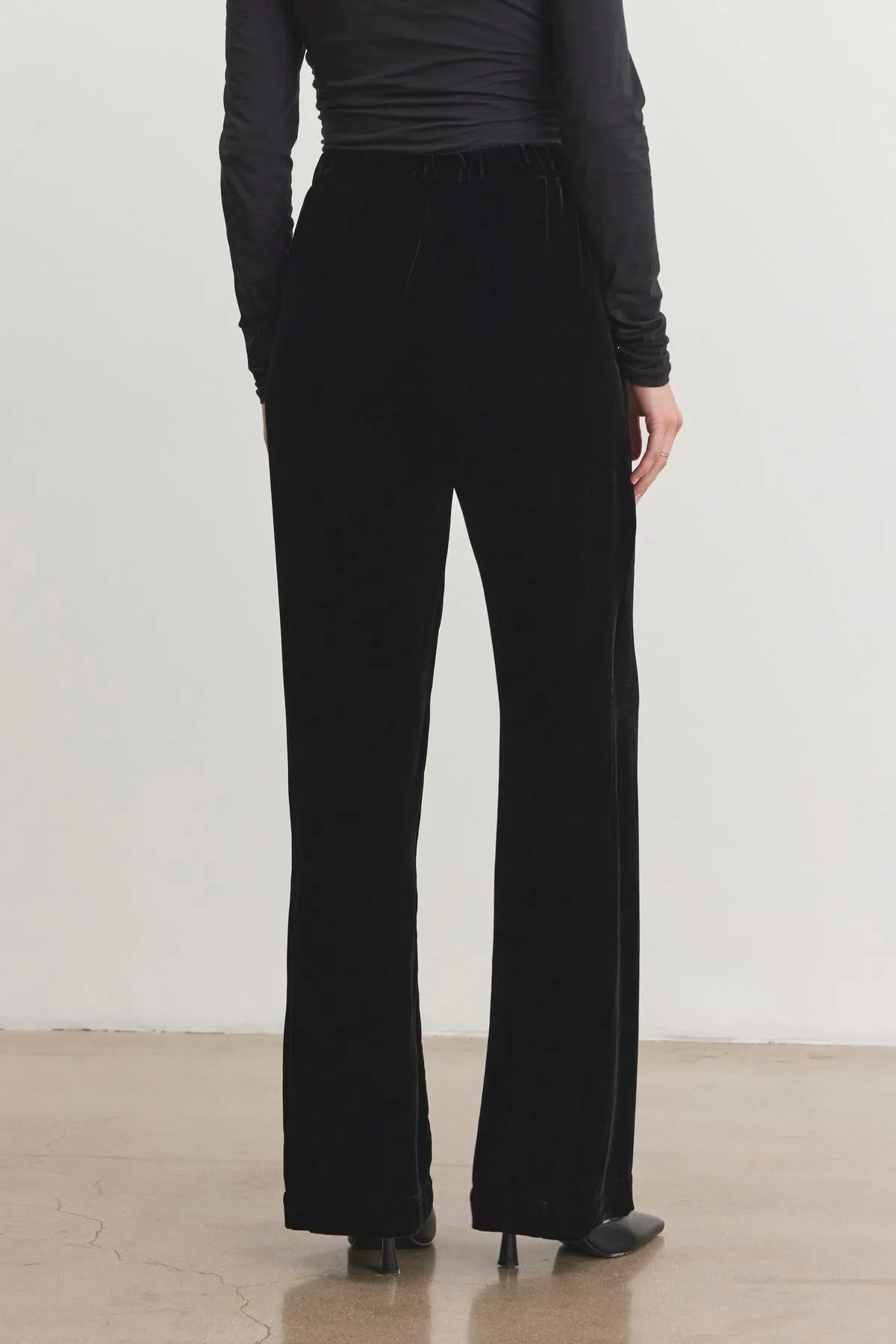 SORINE SILK VELVET TROUSER IN BLACK sold by Velvet Tees product image thumbnail 4