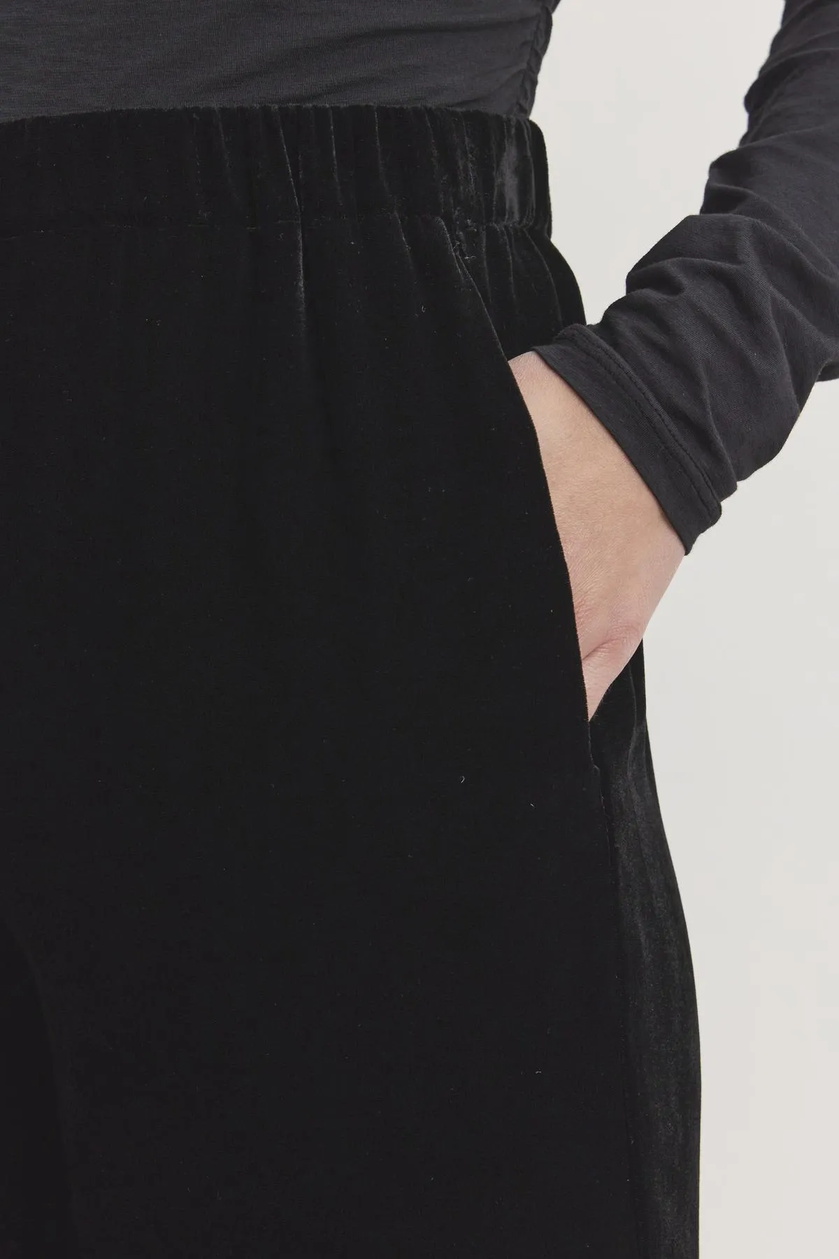 SORINE SILK VELVET TROUSER IN BLACK sold by Velvet Tees product image thumbnail 5