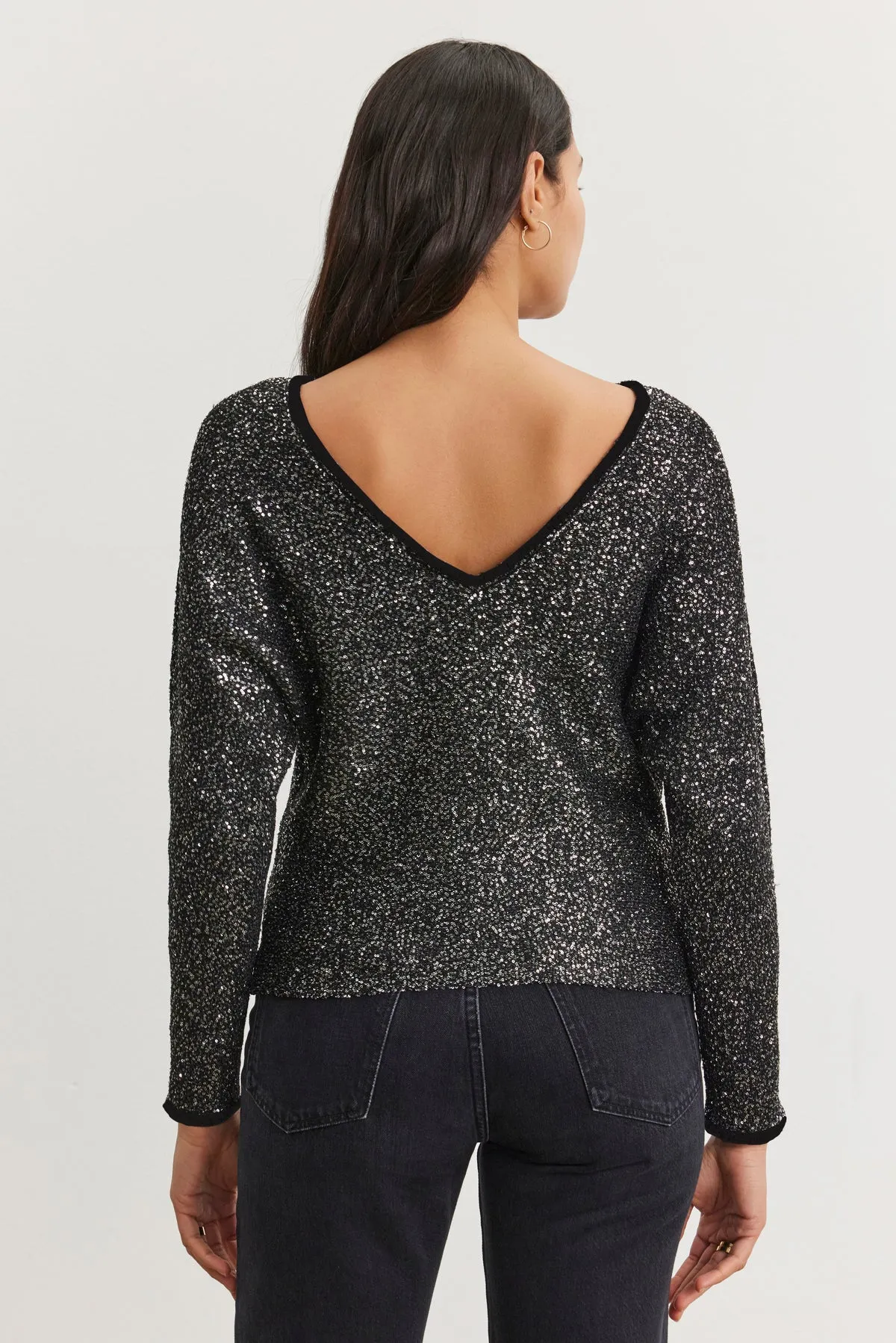 OPALINE SEQUIN SWEATER IN BLACK sold by Velvet Tees product image thumbnail 2