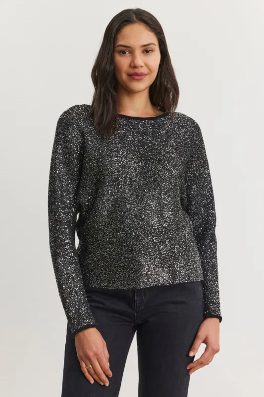 OPALINE SEQUIN SWEATER IN BLACK sold by Velvet Tees