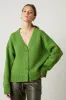 AURORA BUTTON FRONT CARDIGAN IN ALOE sold by Velvet Tees