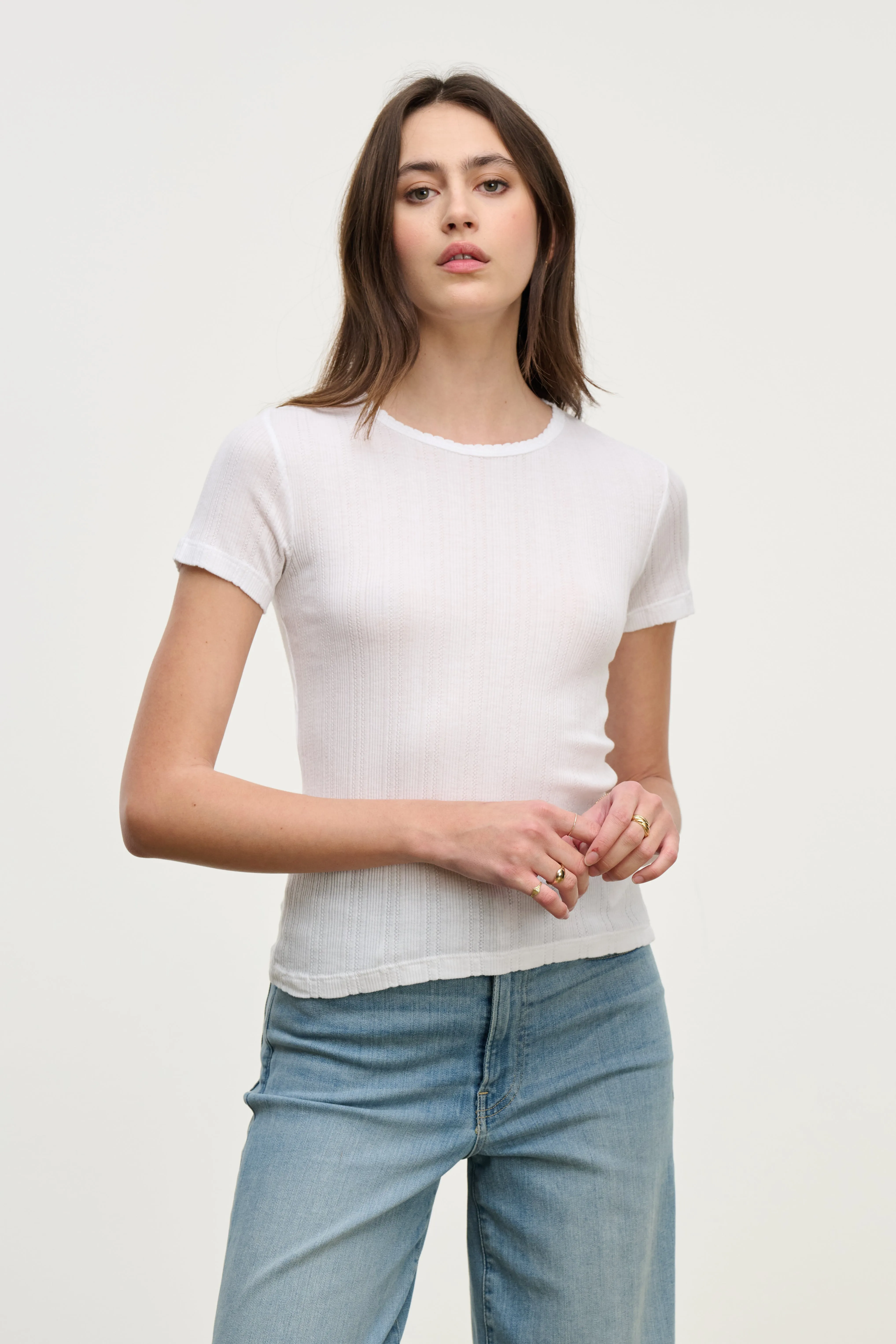 ENATI TEE IN WHITE sold by Velvet Tees