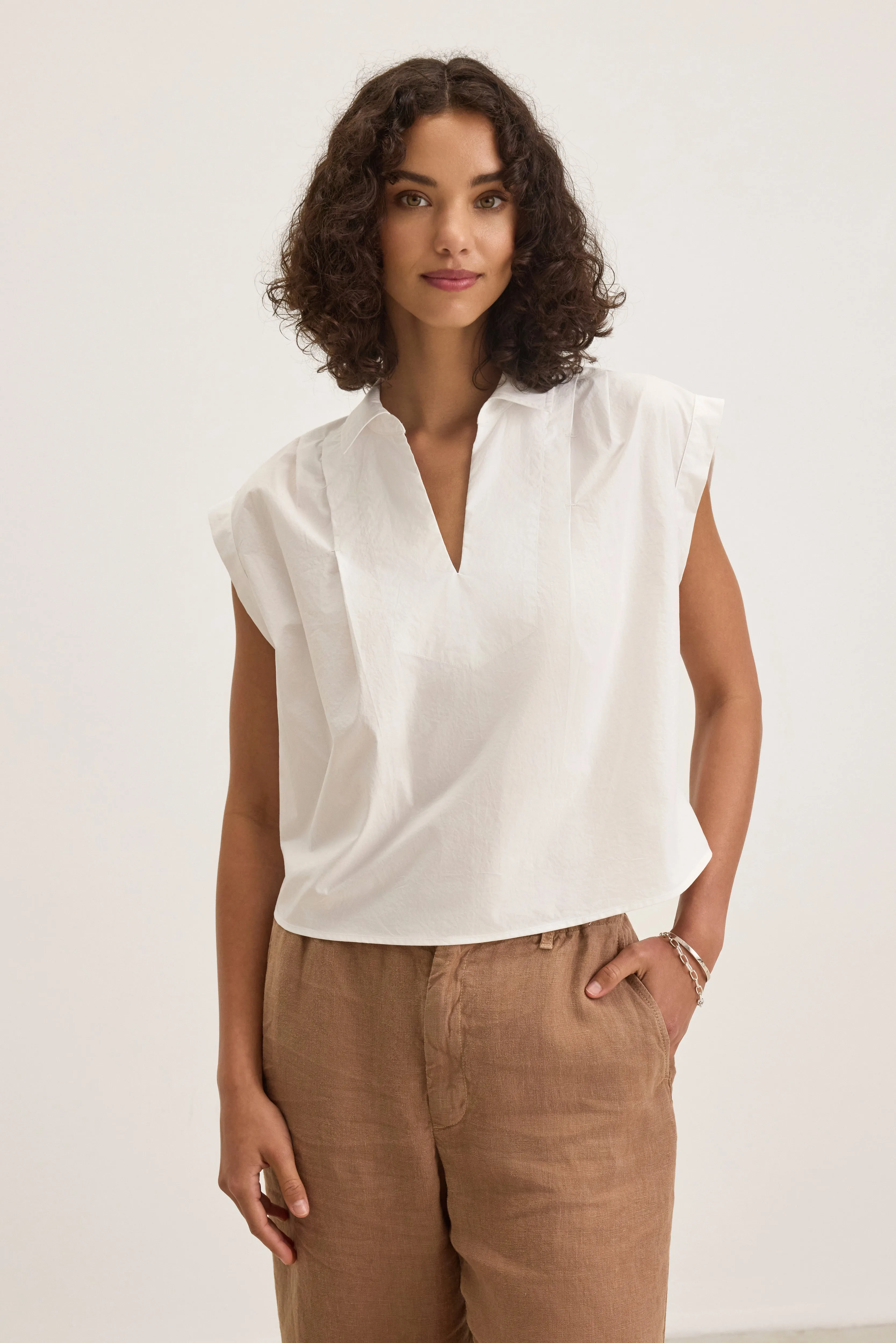 FLORENCE TOP IN WHITE sold by Velvet Tees