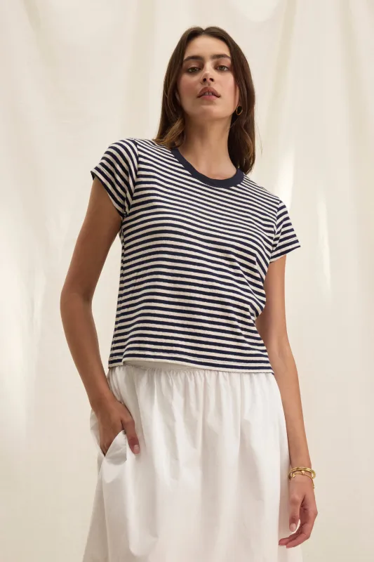 TASH TEE IN NAVY sold by Velvet Tees