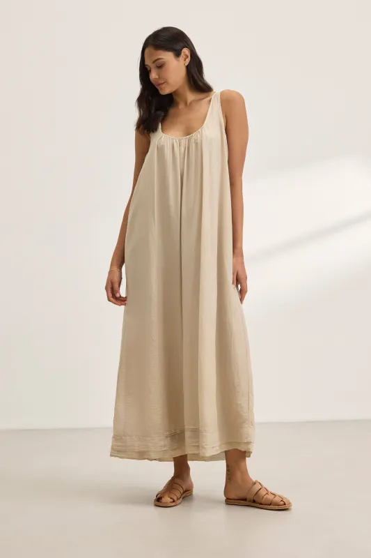 BAYOU SILK COTTON VOILE DRESS IN ANCIENT sold by Velvet Tees