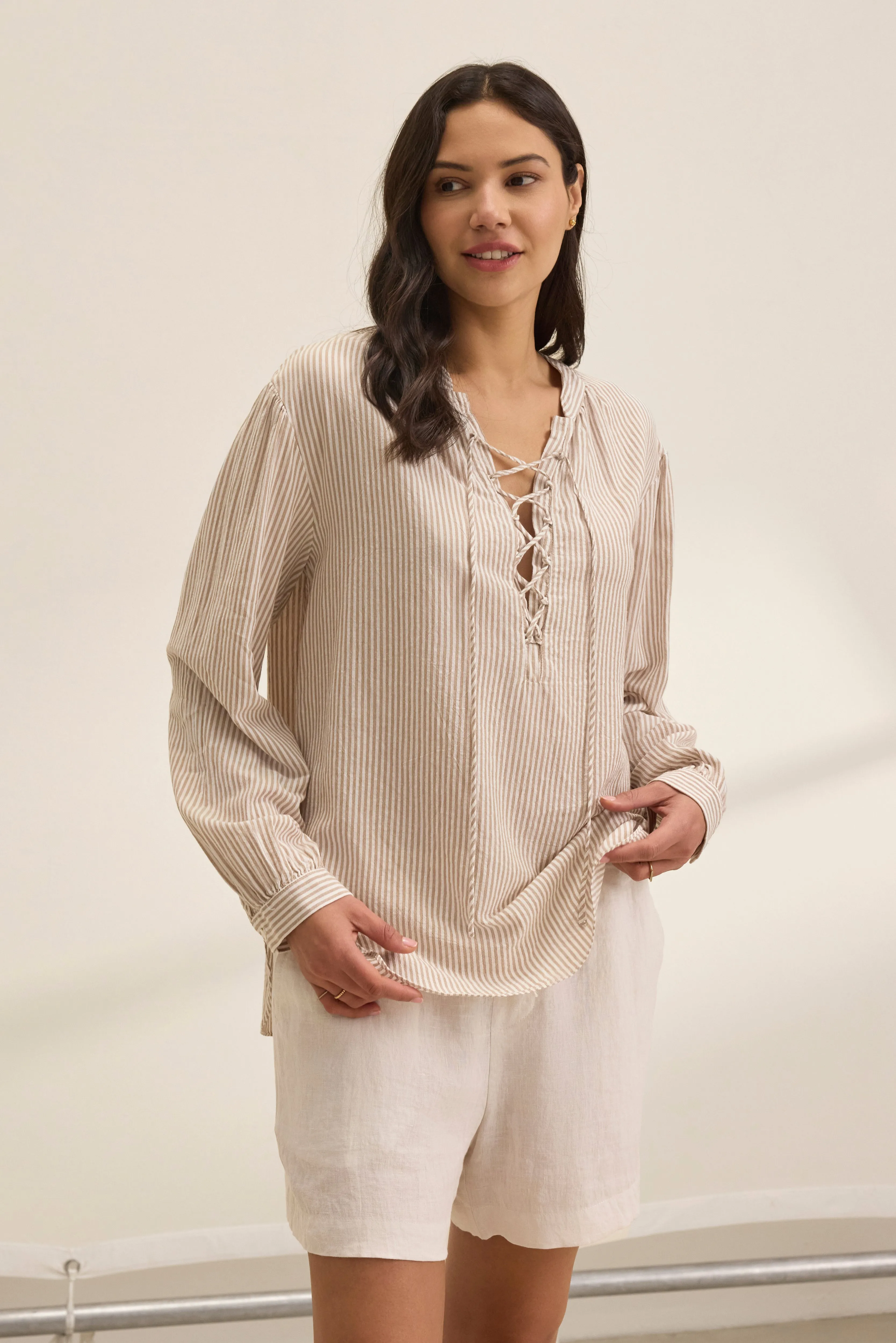 DEARA TOP IN OATMEAL sold by Velvet Tees product image thumbnail 2