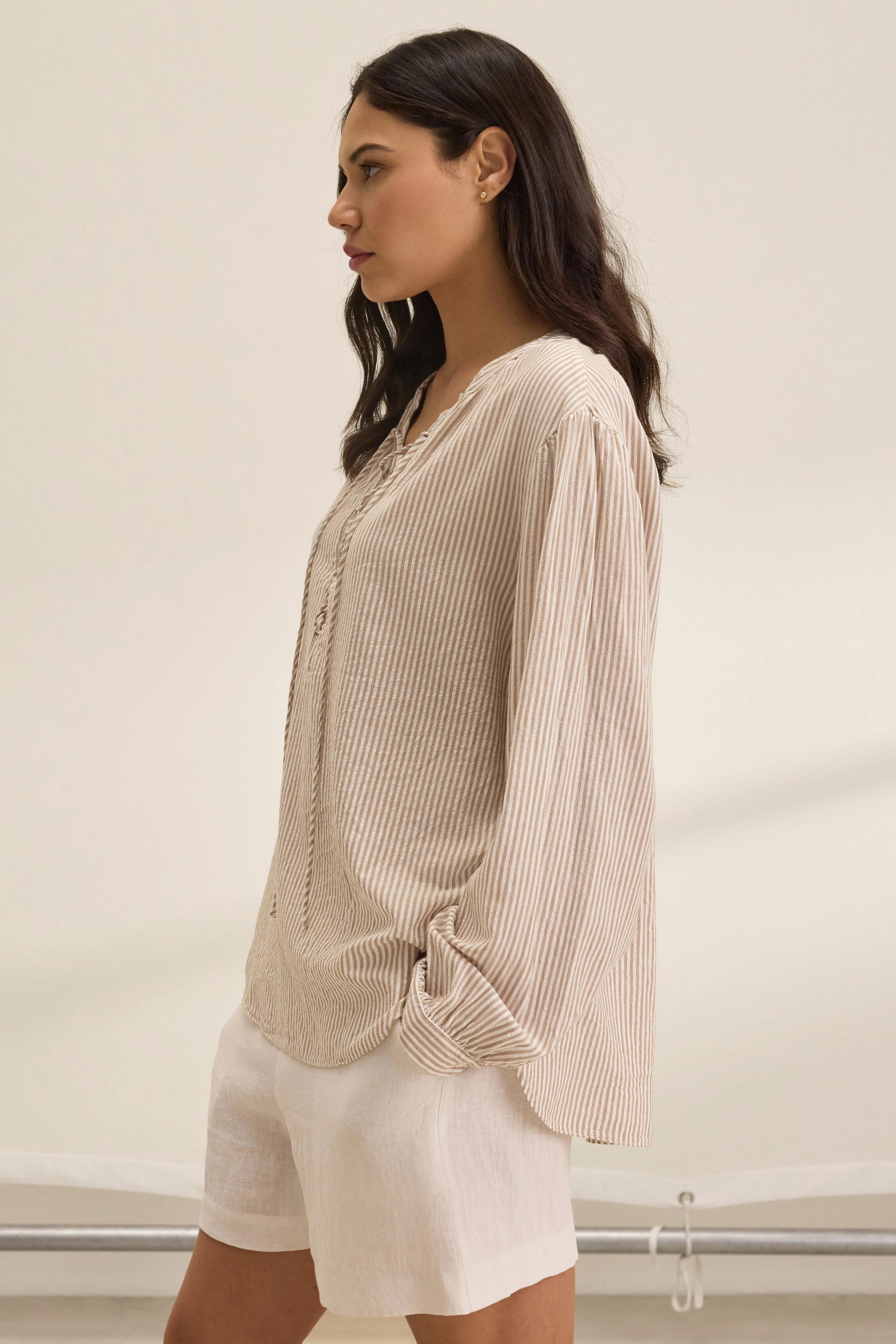 DEARA TOP IN OATMEAL sold by Velvet Tees product image thumbnail 3