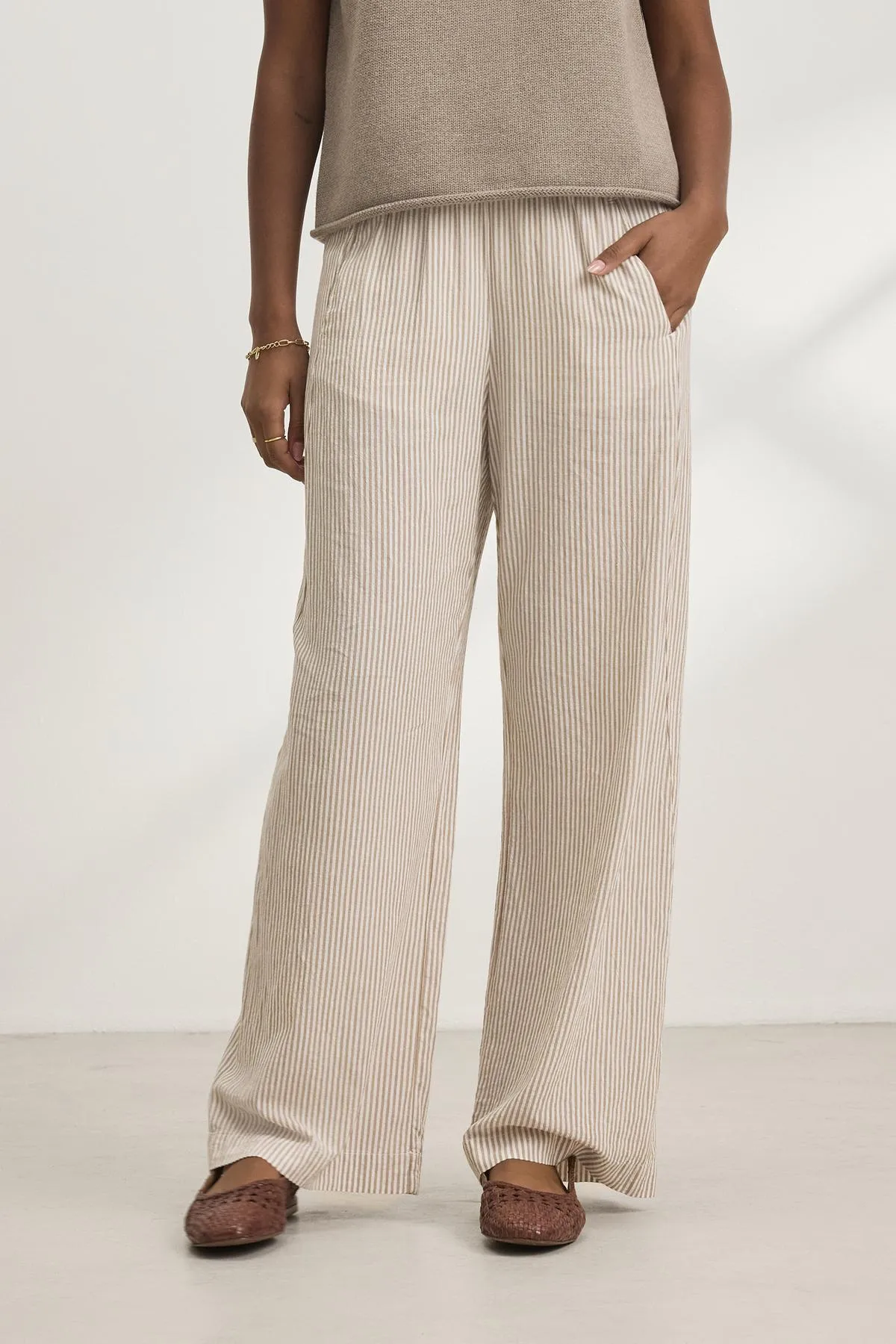 KELLY PANT IN OATMEAL sold by Velvet Tees product image thumbnail 2