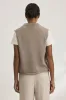 PAOLA CASHMERE SWEATER VEST IN MINK sold by Velvet Tees