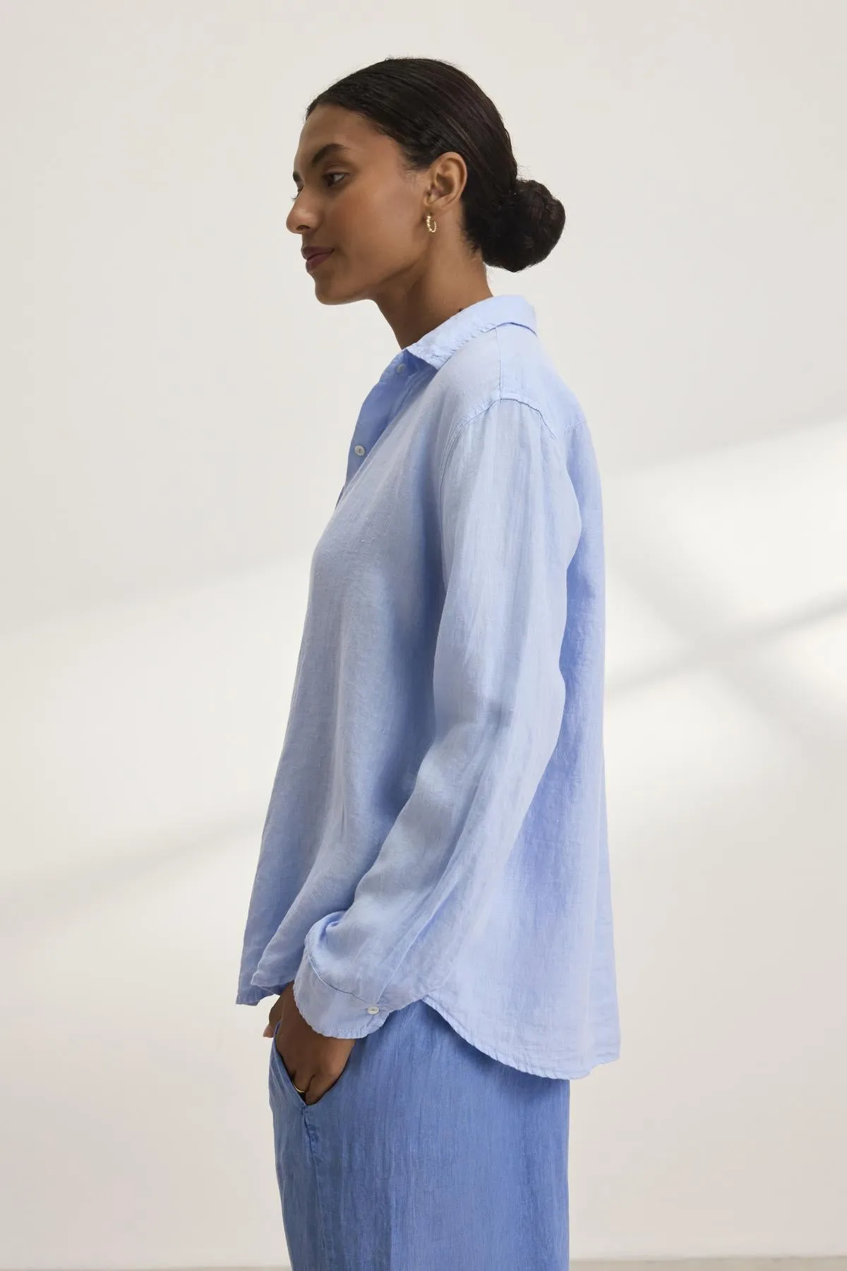 SISI LINEN SHIRT IN CHILL sold by Velvet Tees product image thumbnail 2