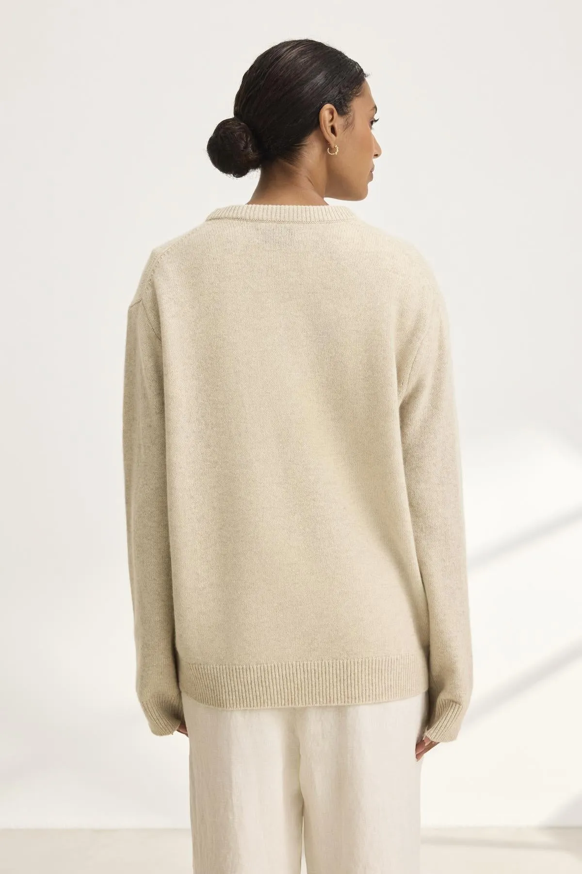 STEVIE WOOL CASHMERE SWEATER IN OATMEAL sold by Velvet Tees product image thumbnail 3