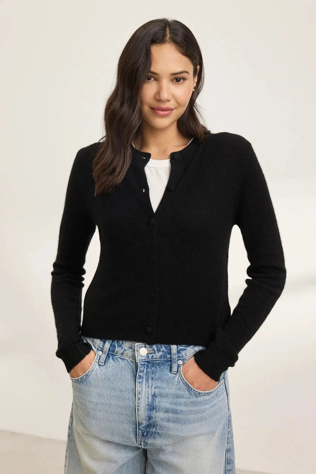 CHRICHET CARDIGAN IN BLACK sold by Velvet Tees