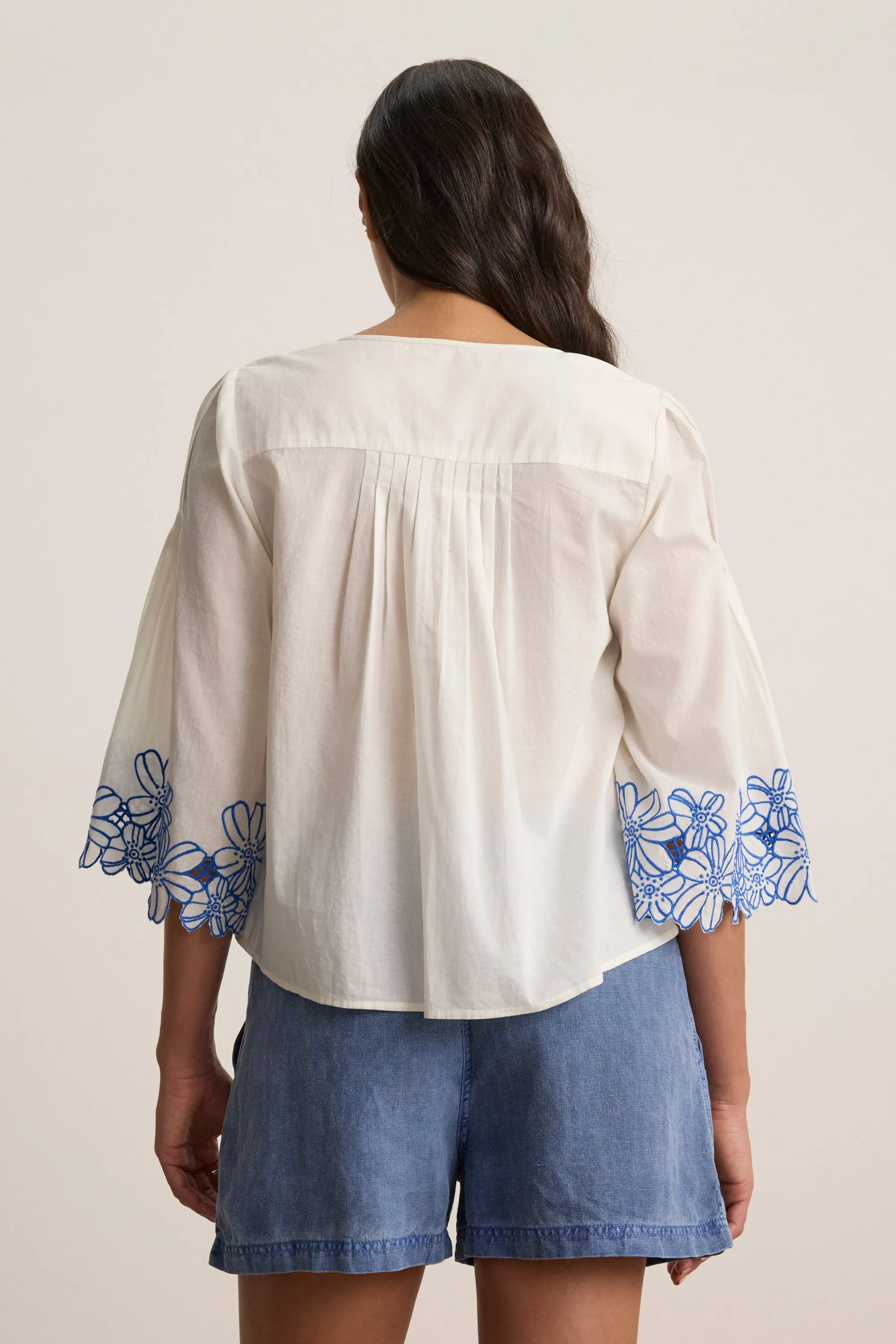 BLAKE TOP IN CREAM/COBALT sold by Velvet Tees product image thumbnail 3
