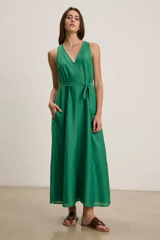 CAROL DRESS IN EMERALD sold by Velvet Tees