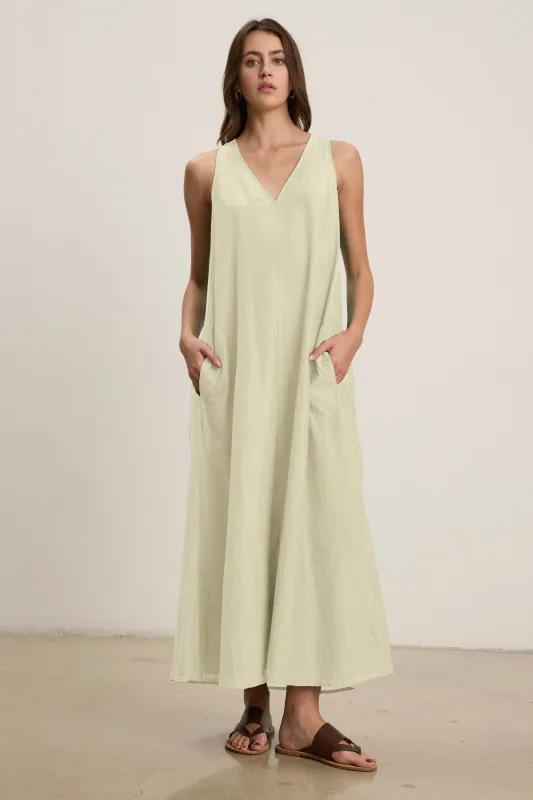 CAROL DRESS IN CHALK sold by Velvet Tees